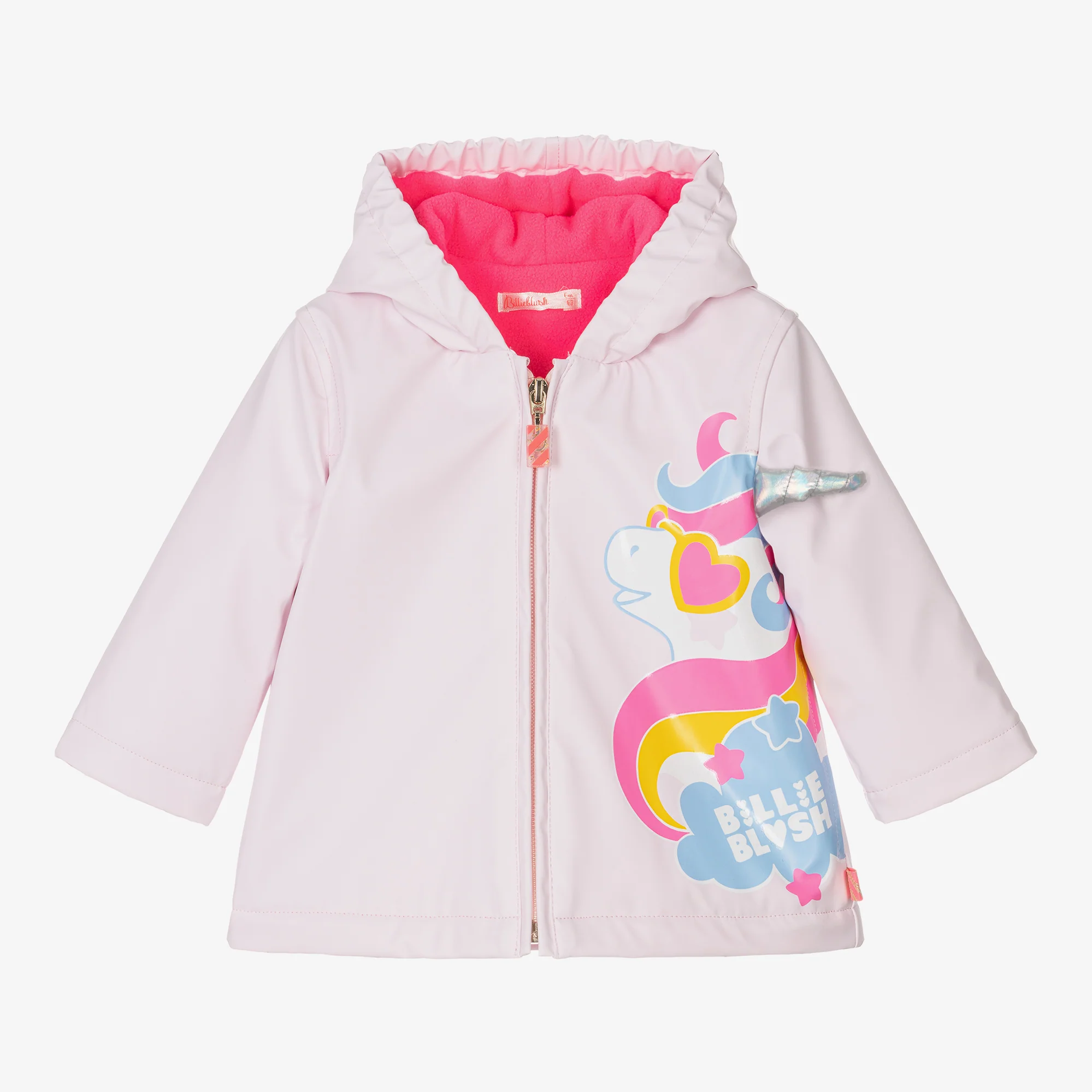 Billieblush Girls Pink Unicorn Raincoat – 6M