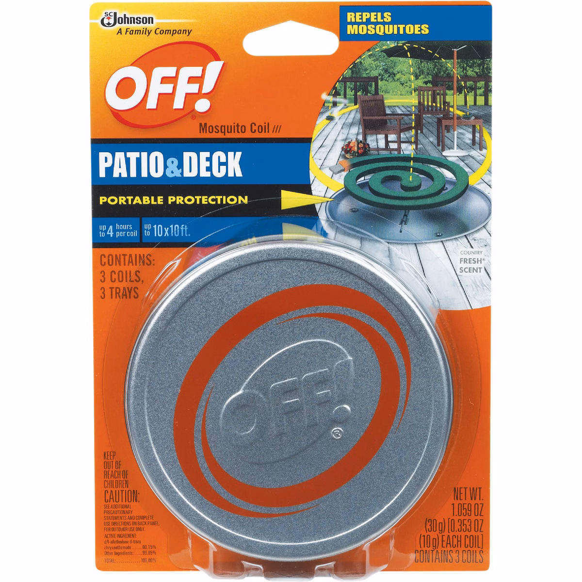 OFF! 4 Hr. Patio & Deck Mosquito Repellent Coil (3-Pack)