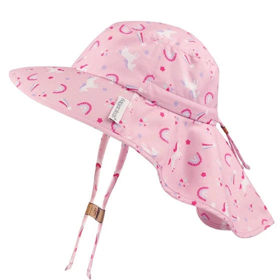 FlapJackKids Kids UPF50+ Sun Hat with Neck Cape – Unicorn