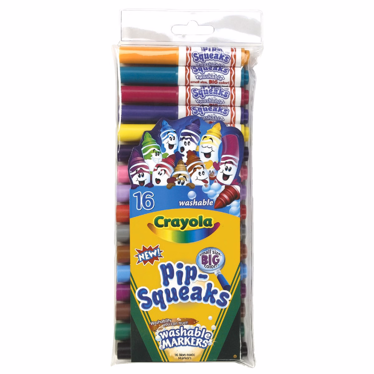 Crayola Pip-Squeaks Assorted Color Conical Nib Washable Marker (16-Pack)