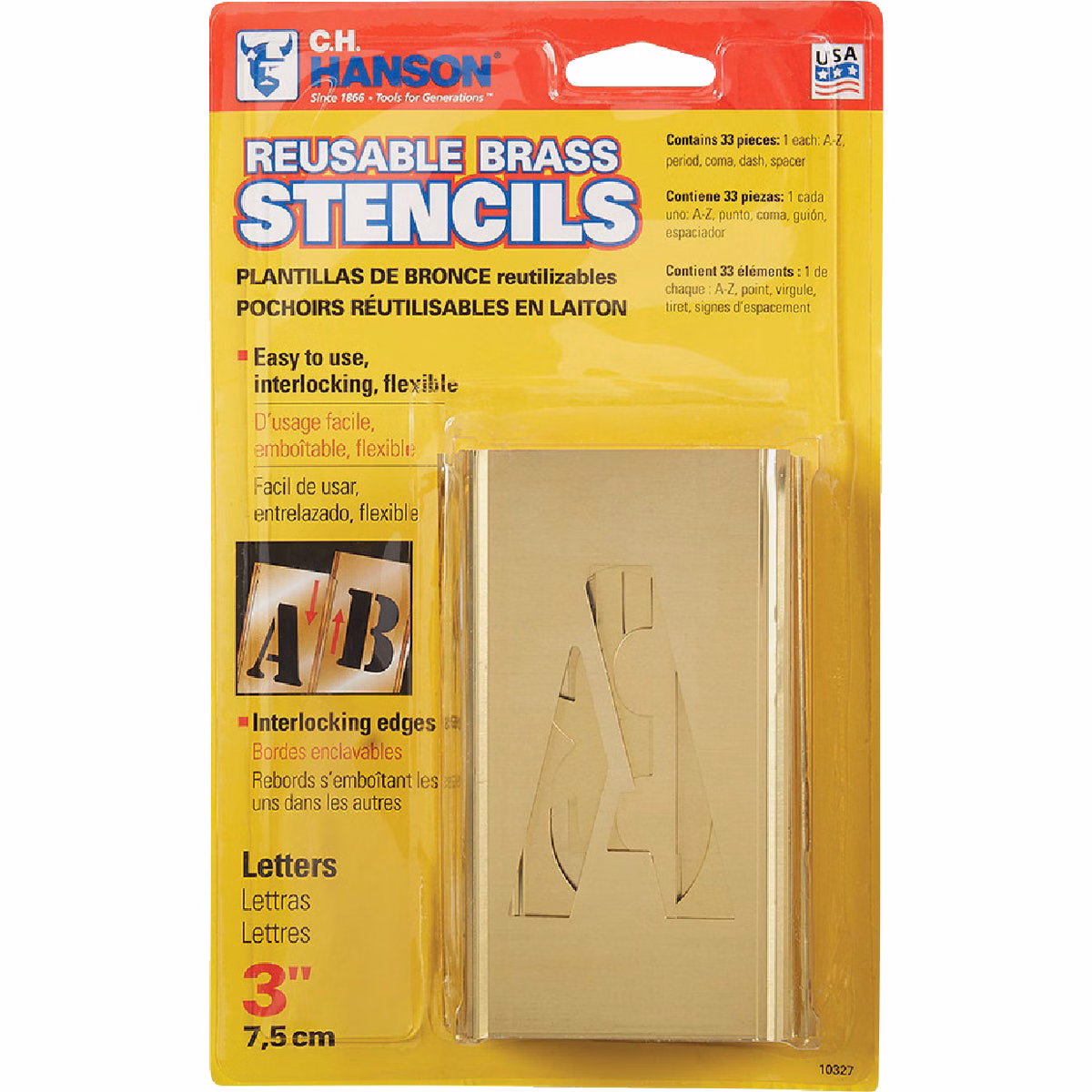 C.H. Hanson 3 In. Letter Stencil Set (32 Piece)