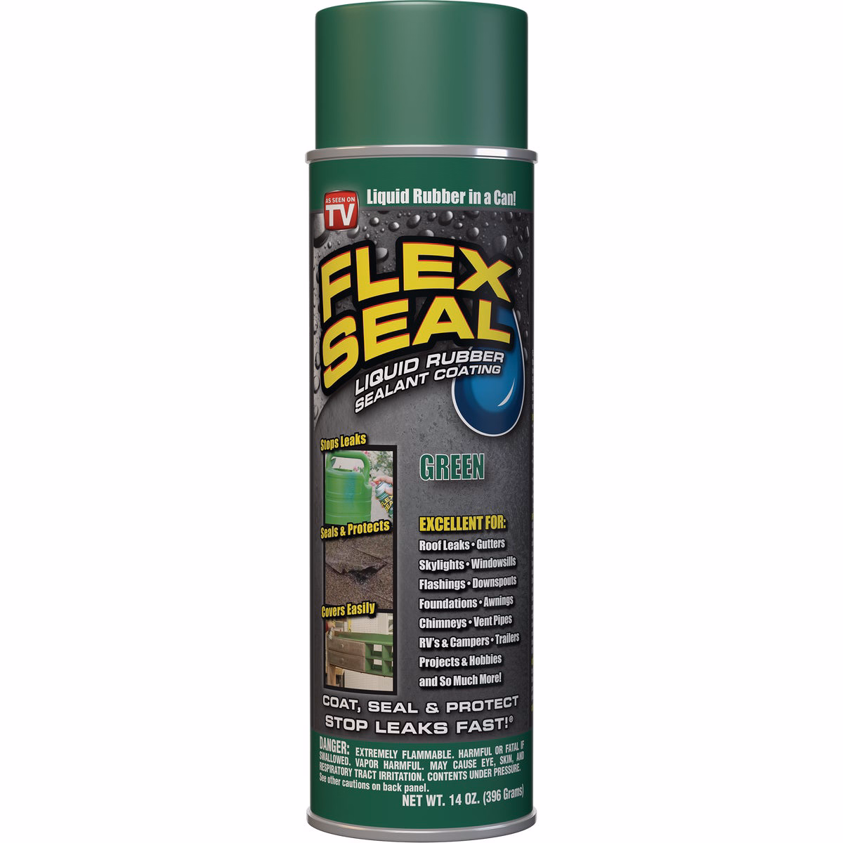 FLEX SEAL 14 Oz. Spray Rubber Sealant, Green