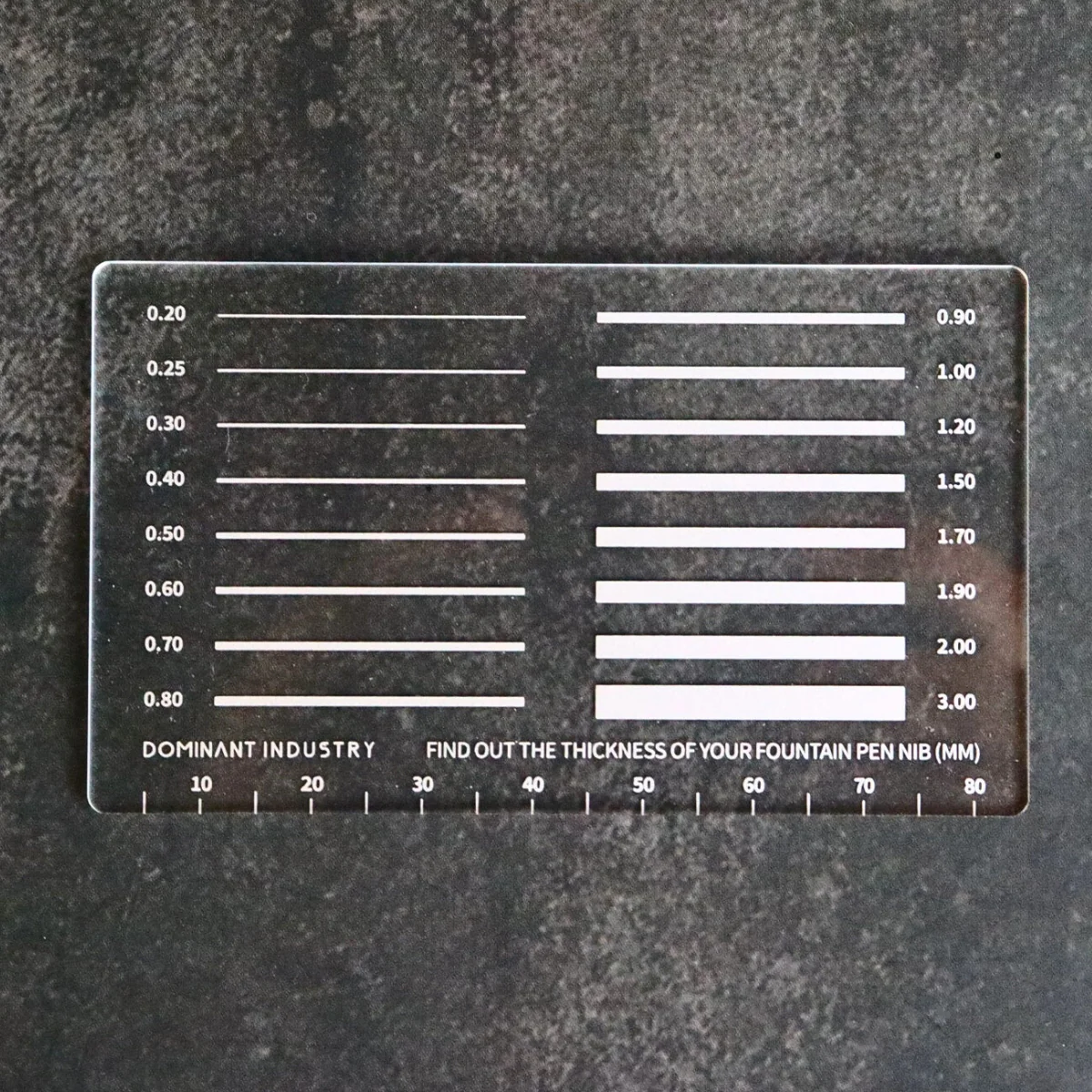 Dominant Industry MM Pad – Fountain Pen Nib Thickness Gauge (Acrylic)