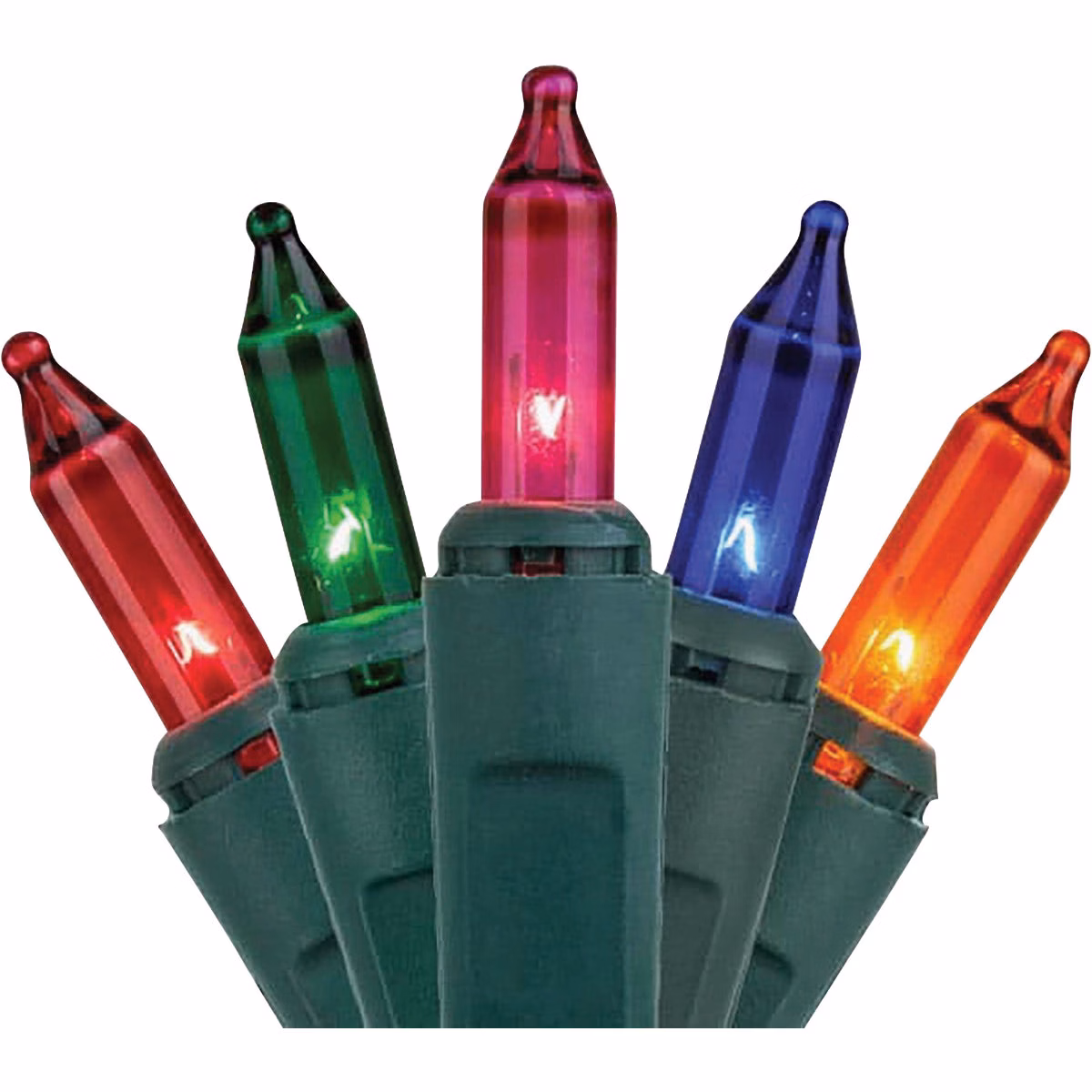 J Hofert Multi 50-Bulb Mini Incandescent String Light Set with Green Wire