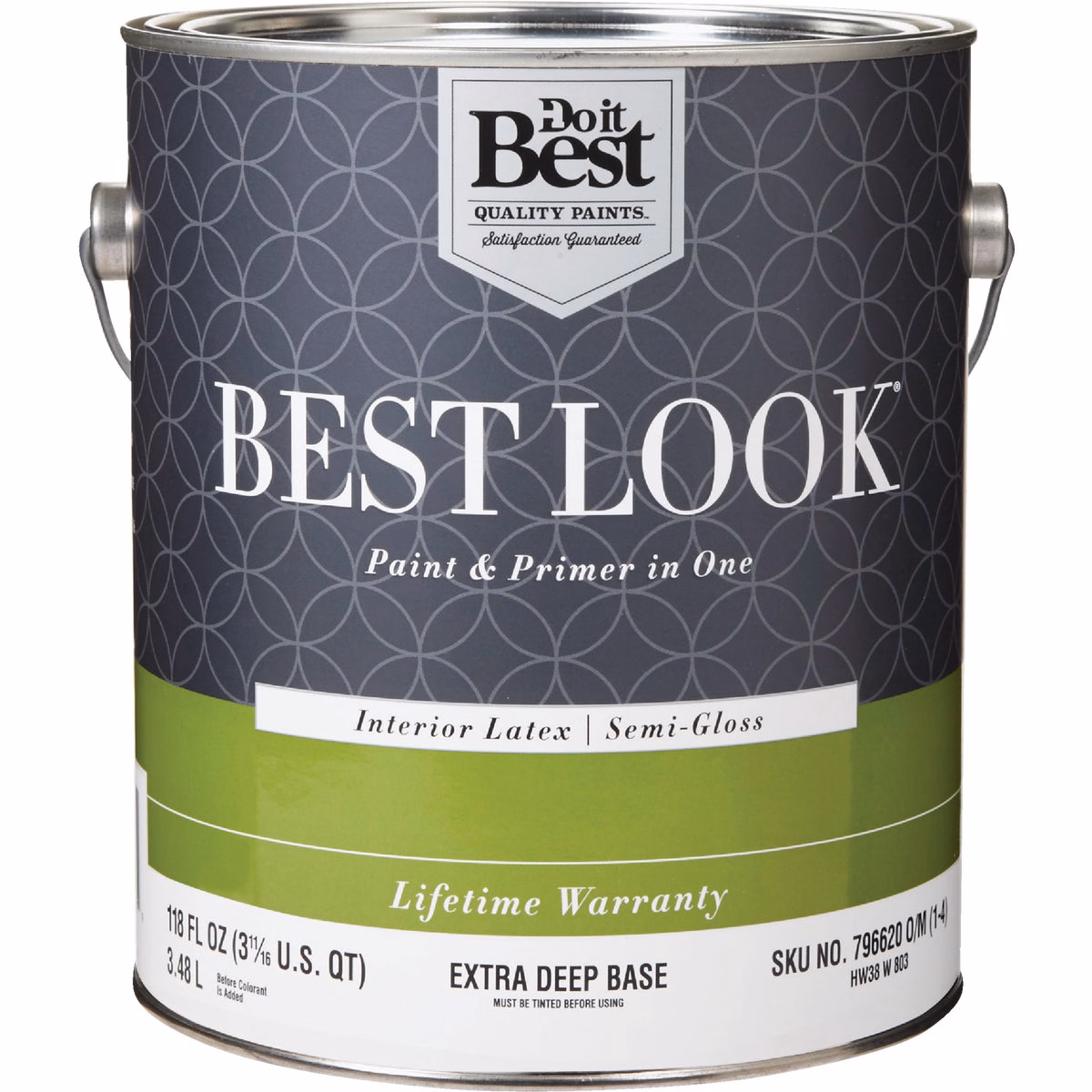 Best Look Latex Premium Paint & Primer In One Semi-Gloss Interior Wall Paint, Extra Deep Base, 1 Gal.