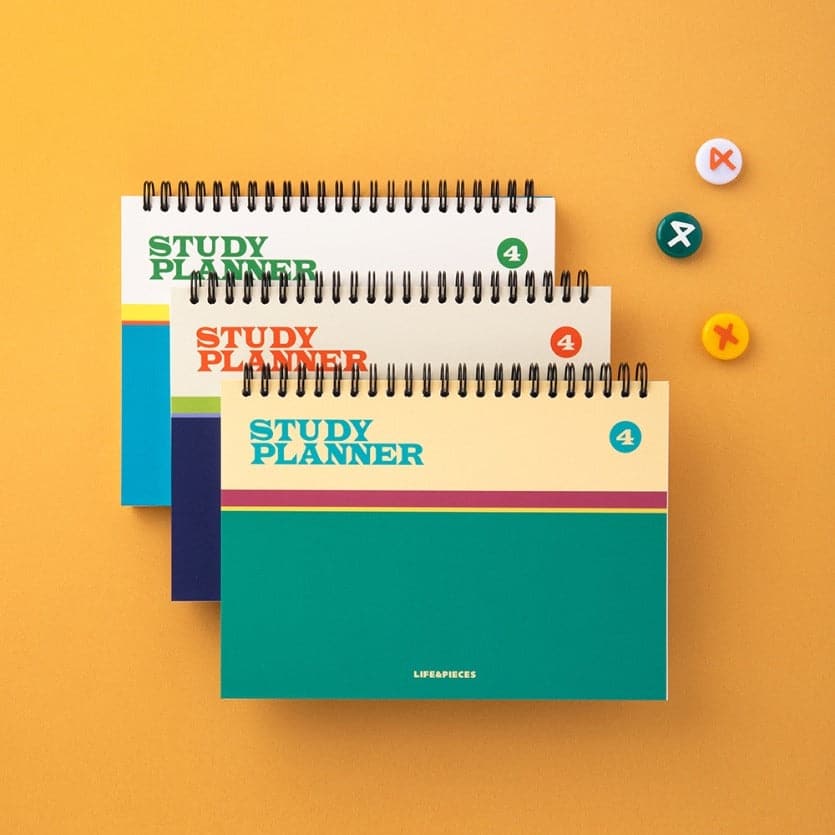 Livework Life & Pieces Study Planner – 4-Month Undated Horizontal Notebook