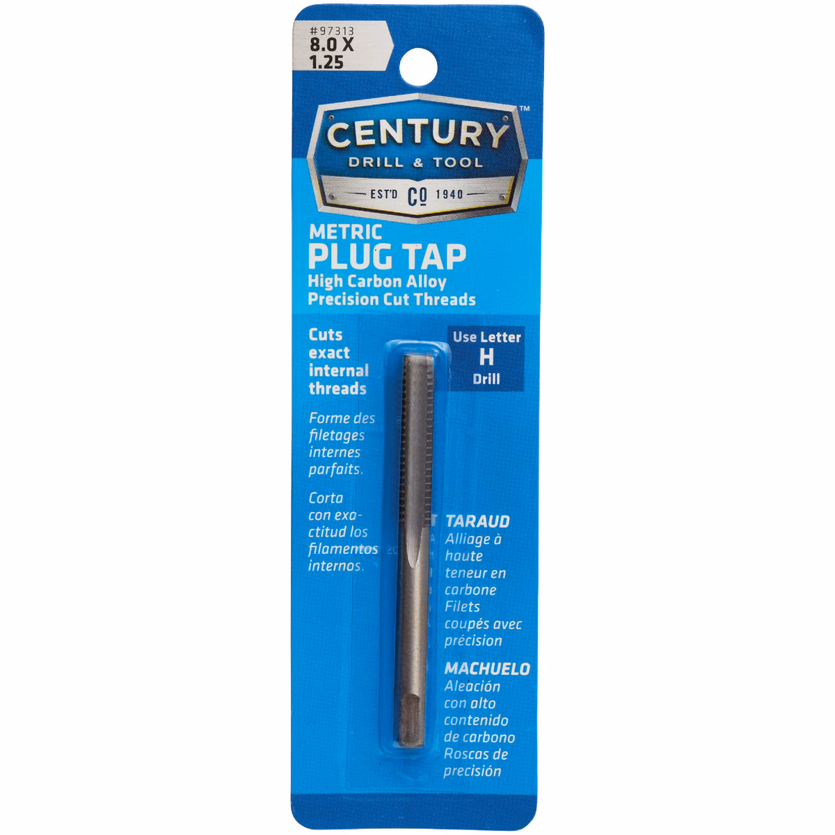 Century Drill & Tool 8.0×1.25 Carbon Steel Metric Tap