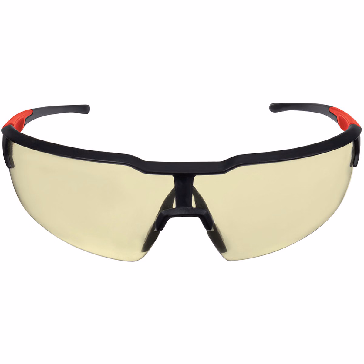 Milwaukee Red & Black Frame Safety Glasses with Yellow Fog-Free Lenses