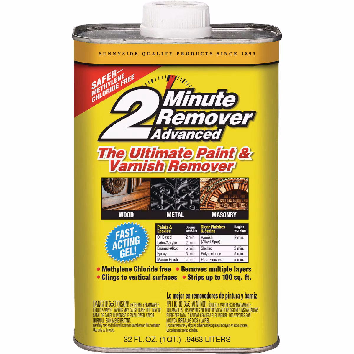 Sunnyside 2 Minute Remover Advanced Ultimate Qt. Gel Paint & Varnish Remover