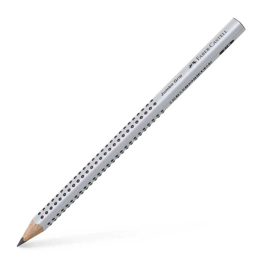 Faber-Castell Jumbo Grip Graphite Pencil – Silver, B Grade