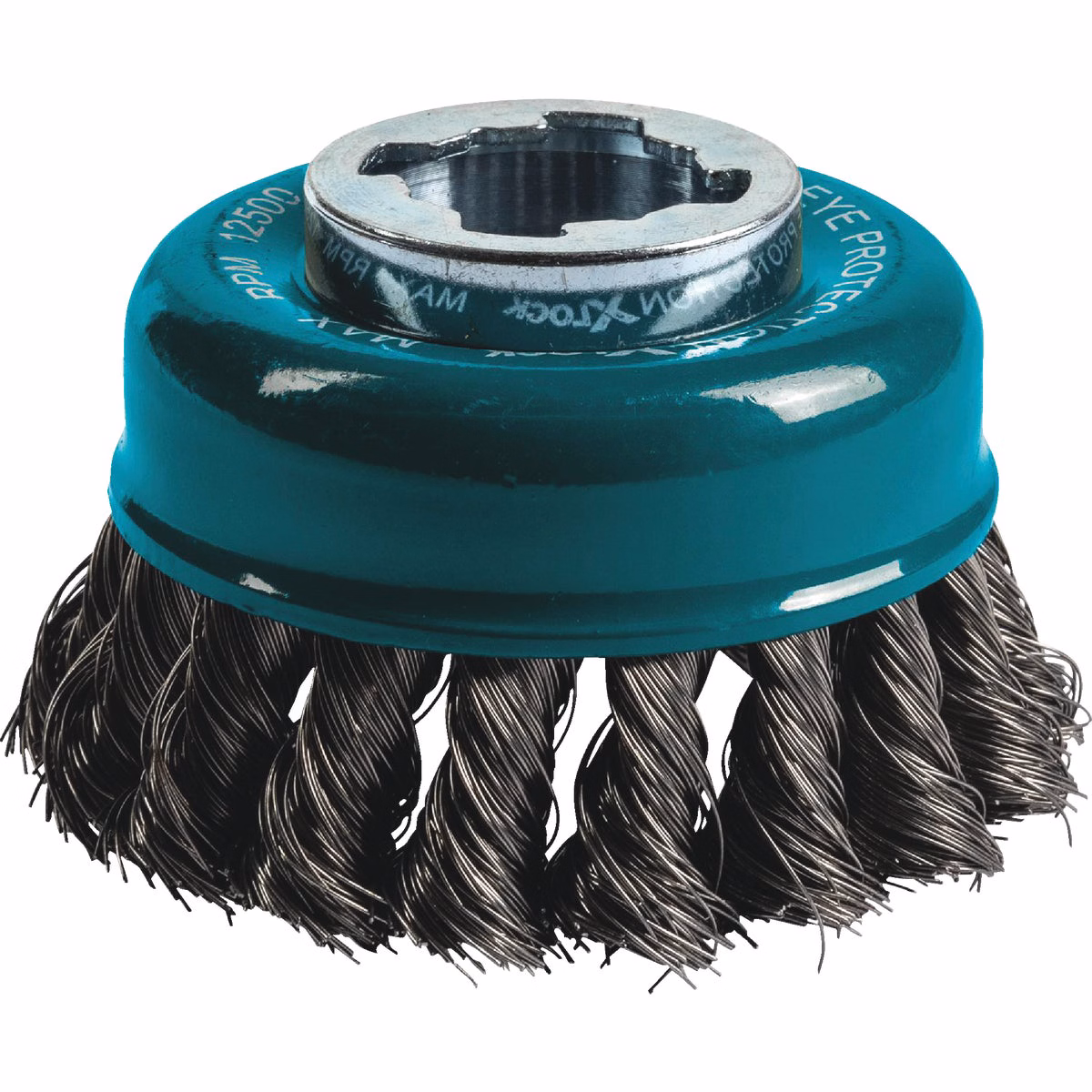 Makita X-LOCK 3-1/8 In. Knotted 0.02 In. Carbon Steel Cup Angle Grinder Wire Brush-