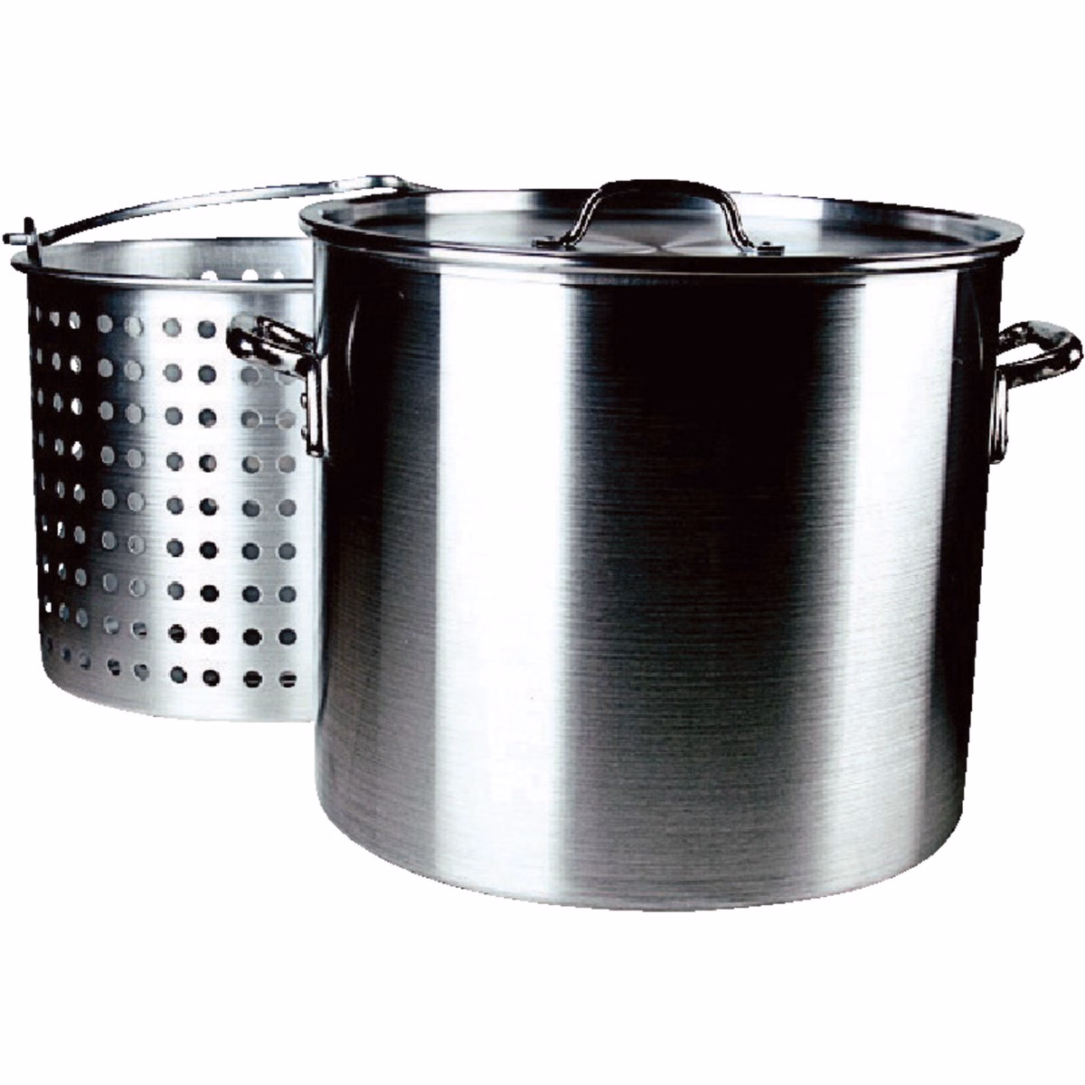 Fleur De Lis 60 Qt. Aluminum Stockpot, with 40 Qt. Strainer Basket