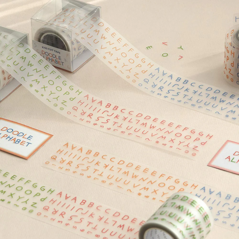 Iconic Doodle Alphabet Kiss-Cut Sticker Roll