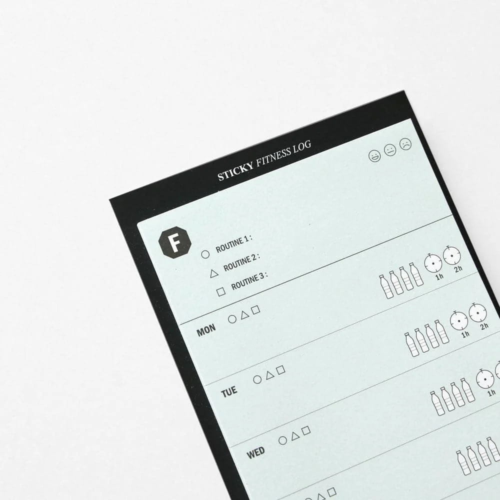 Iconic Sticky Fitness Log Memo Pad
