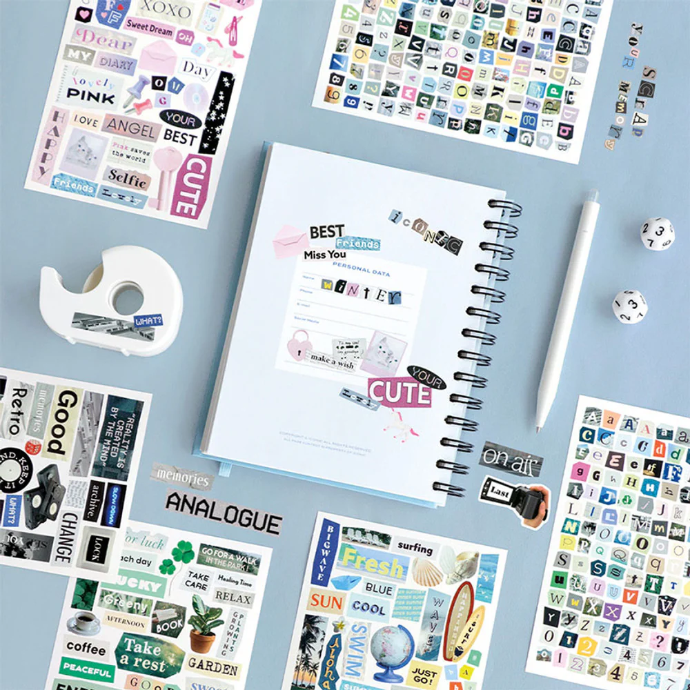 Iconic Magazine Collage Sticker Pack — 6 sheets