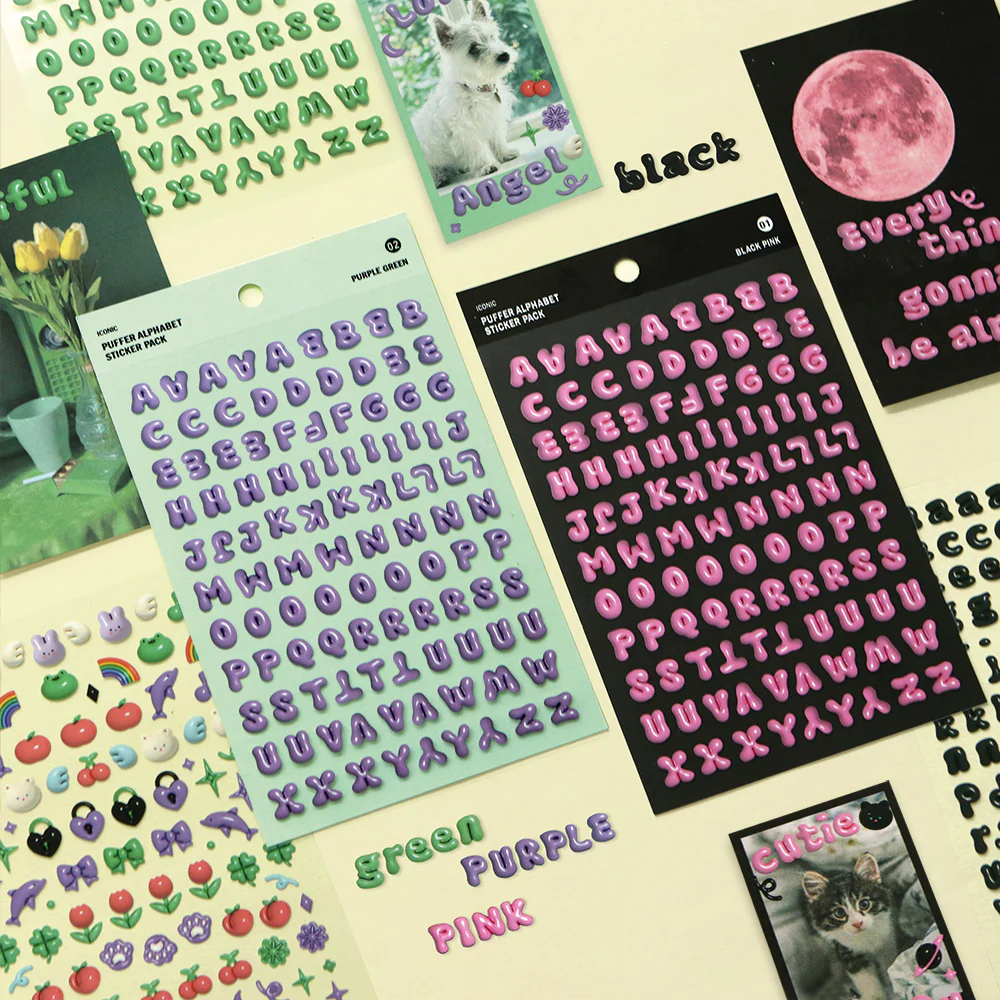 Iconic Puffer Alphabet Sticker Pack