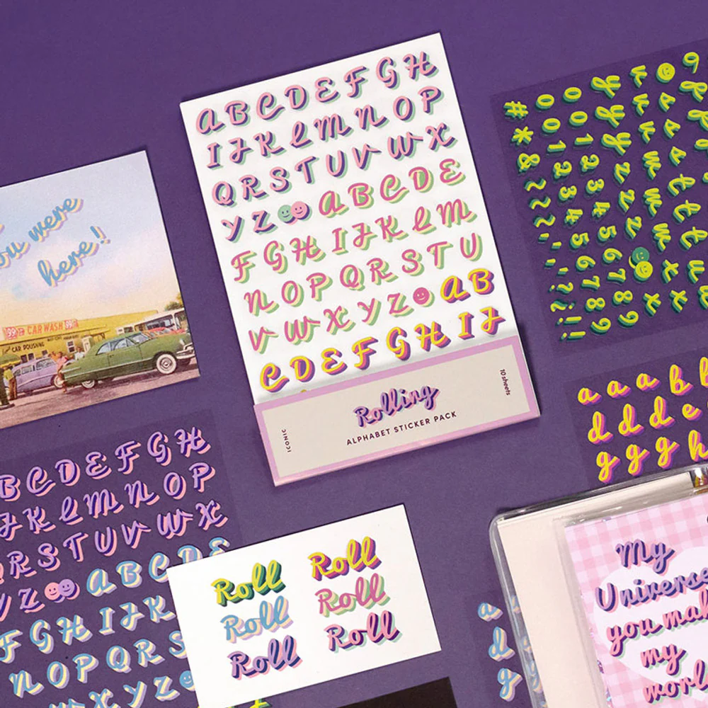 Iconic Rolling Alphabet Sticker Pack