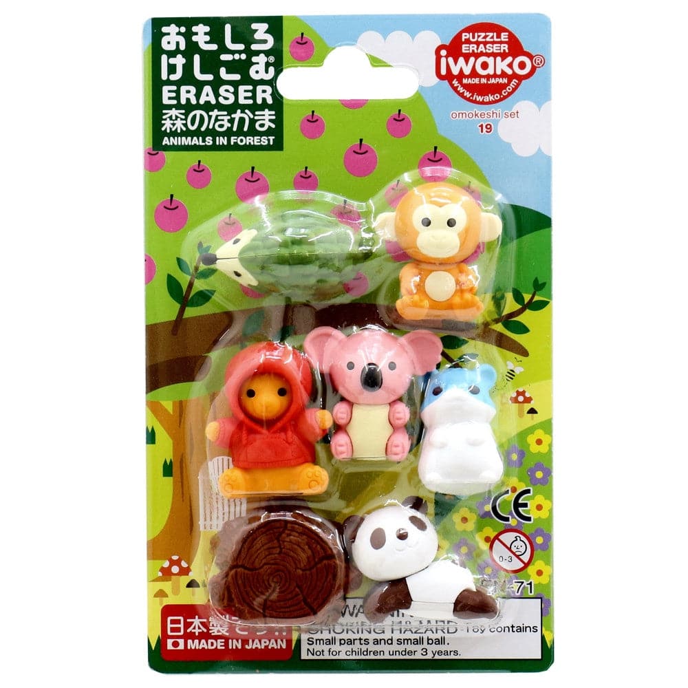 Iwako Puzzle Erasers – Forest Animals (7 Erasers)