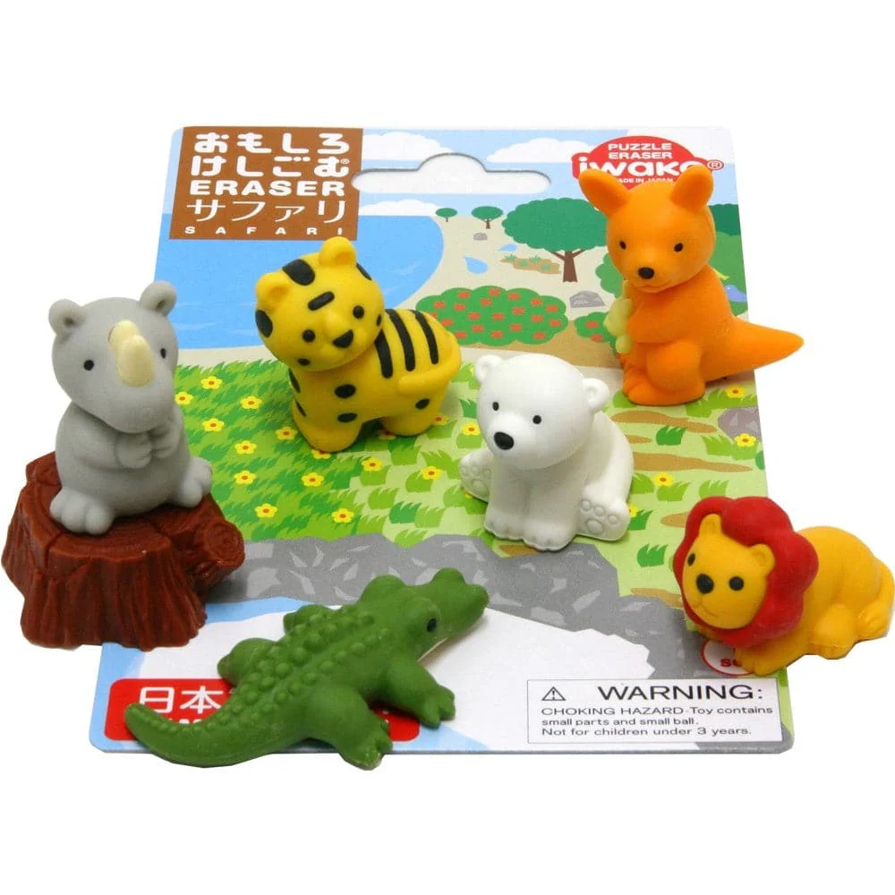 Iwako Puzzle Erasers – Safari (7 Erasers)