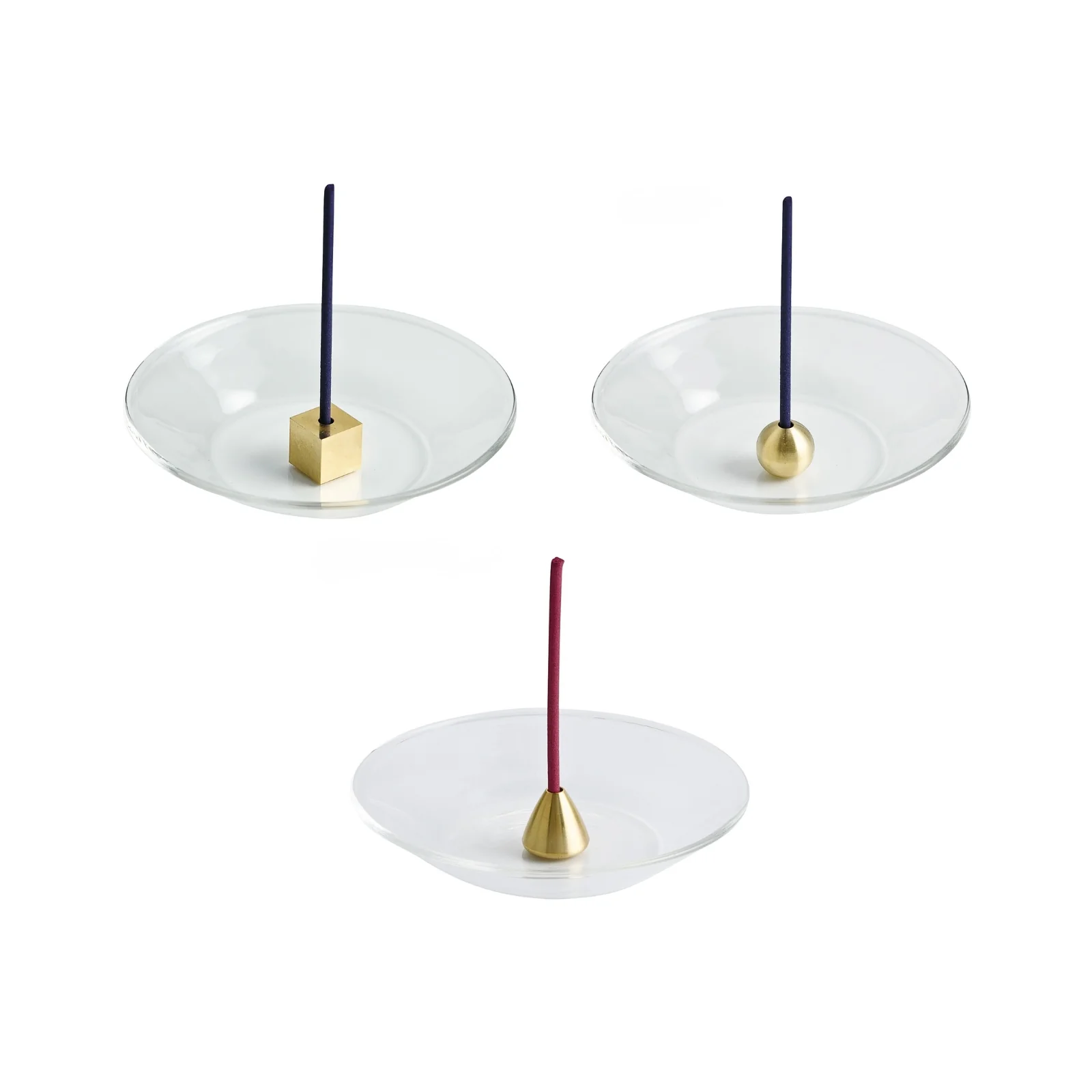 Kousaido Brass Incense Holder with Glass Plate