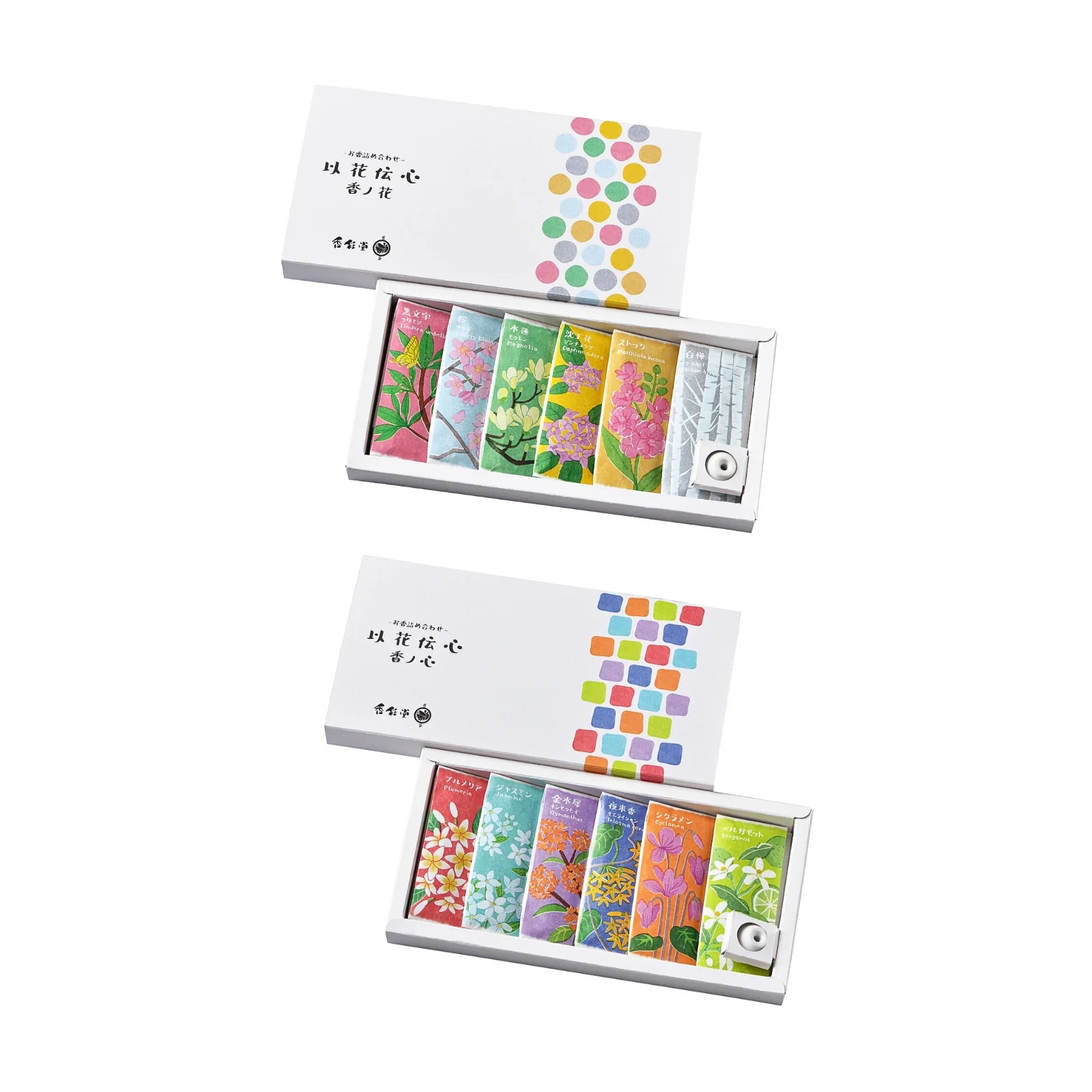 Kousaido Ika-Denshin Incense Assortment – Set of 6 Fragrances With Stand