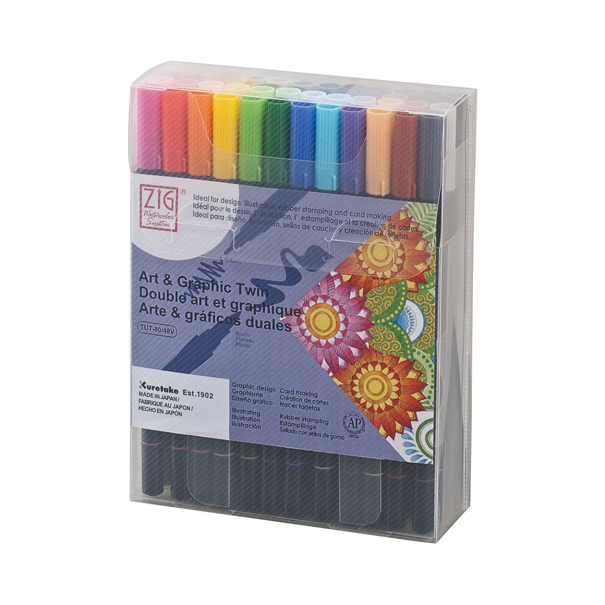 Kuretake ZIG Art & Graphic Twin Marker – 48 Colour Set