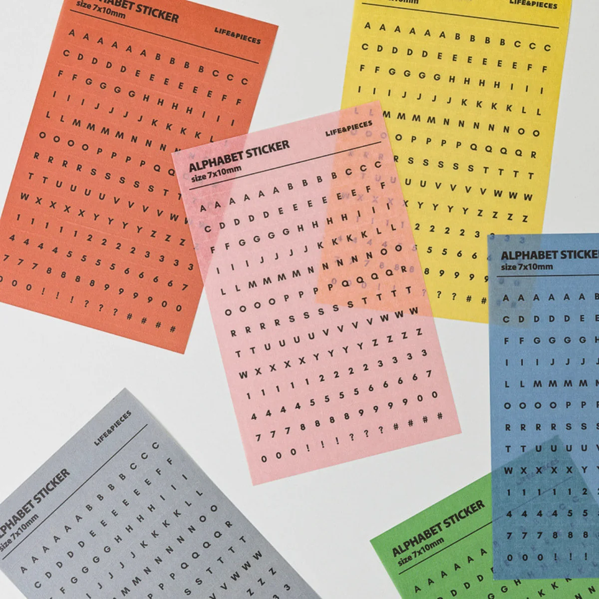Livework LIFE & PIECES Alphabet Sticker Set (6 Sheets)