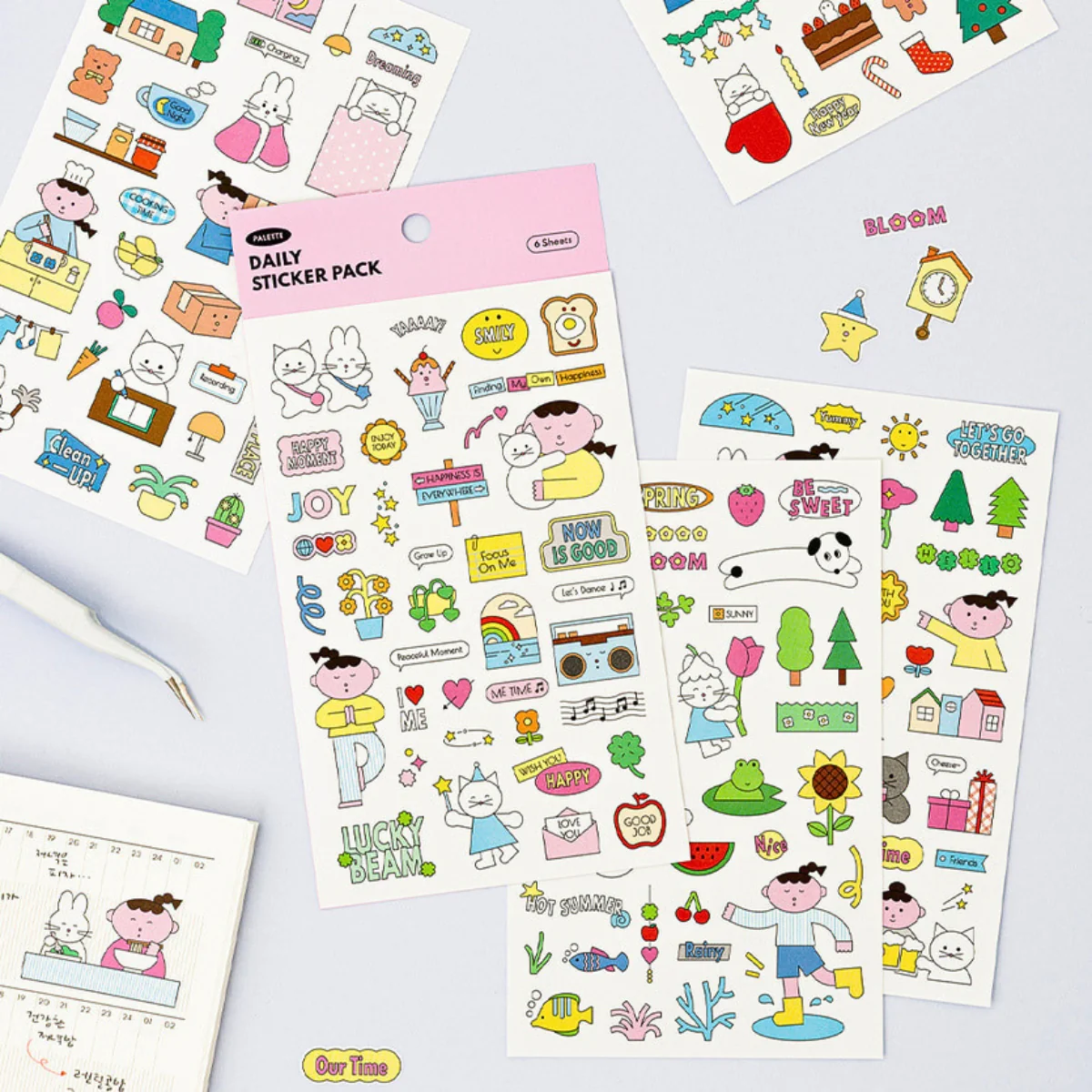 Livework Palette Removable Daily Sticker Pack (6 Sheets)