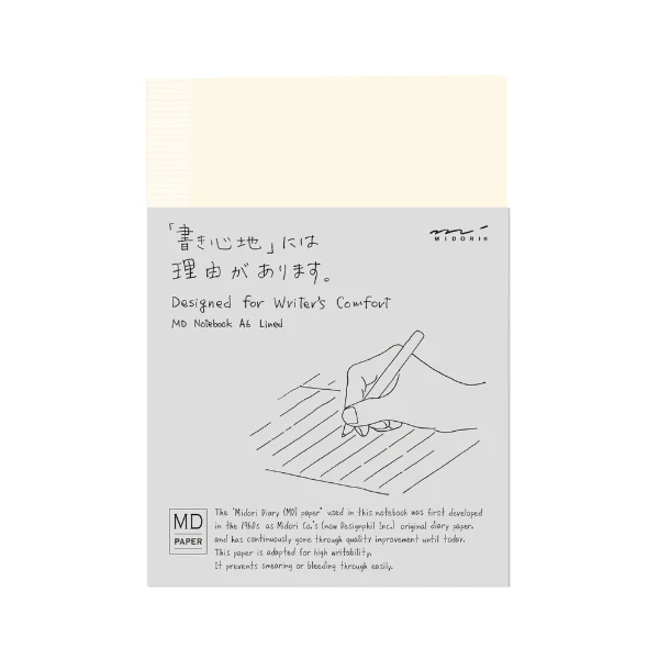 Midori MD Paper Notebook A6 – Ruled Lines, Thread-Stitch Binding