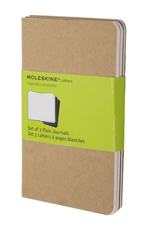 Moleskine Plain Kraft Cahier 9cm x 14cm [pack pf 3]