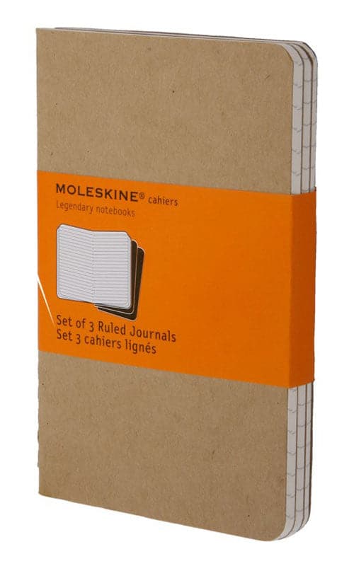 Moleskine Ruled Kraft Cahier 9cm x 14cm [pack pf 3]