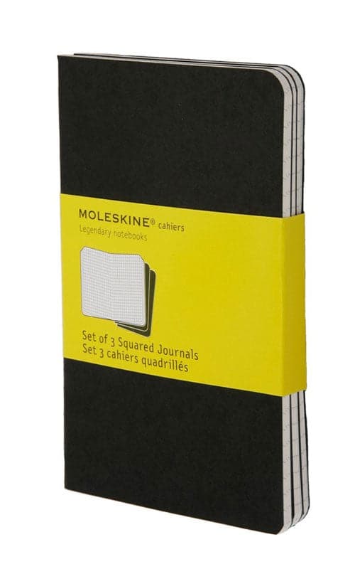 Moleskine Squared Black Cahier 9cm x 14cm [pack pf 3]