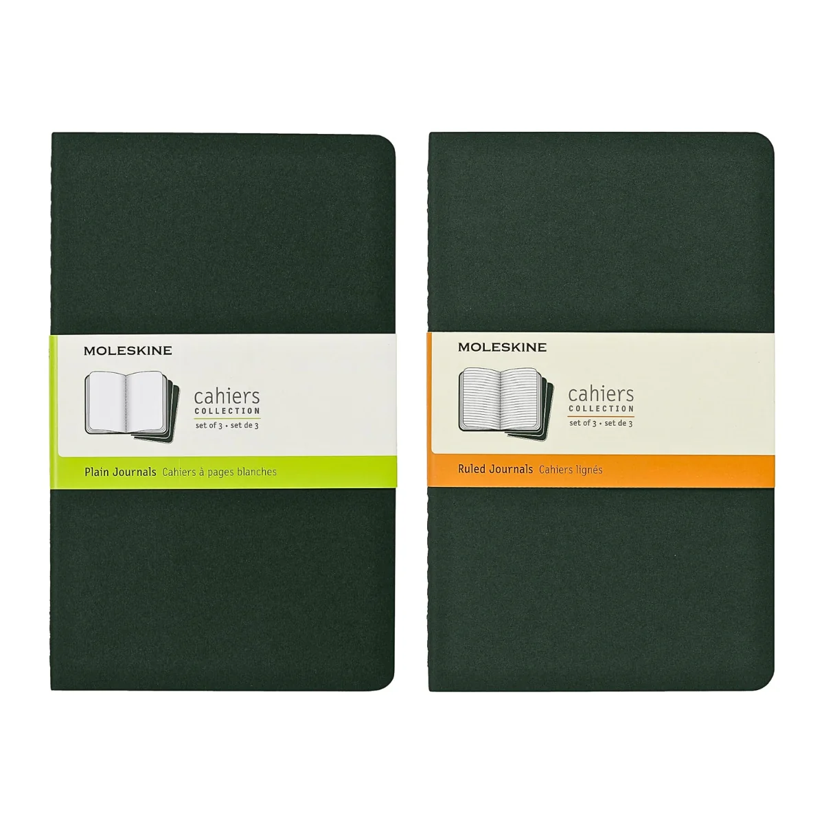 Moleskine Large Cahier – Myrtle Green (Set of 3)