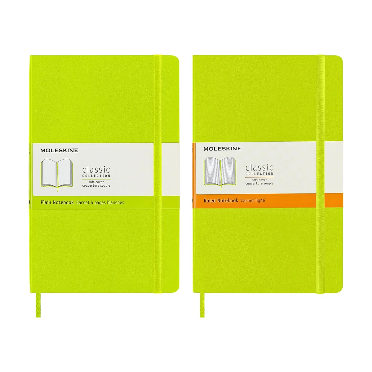 Moleskine Classic Notebook Soft Cover, A5 Large – Lemon Green
