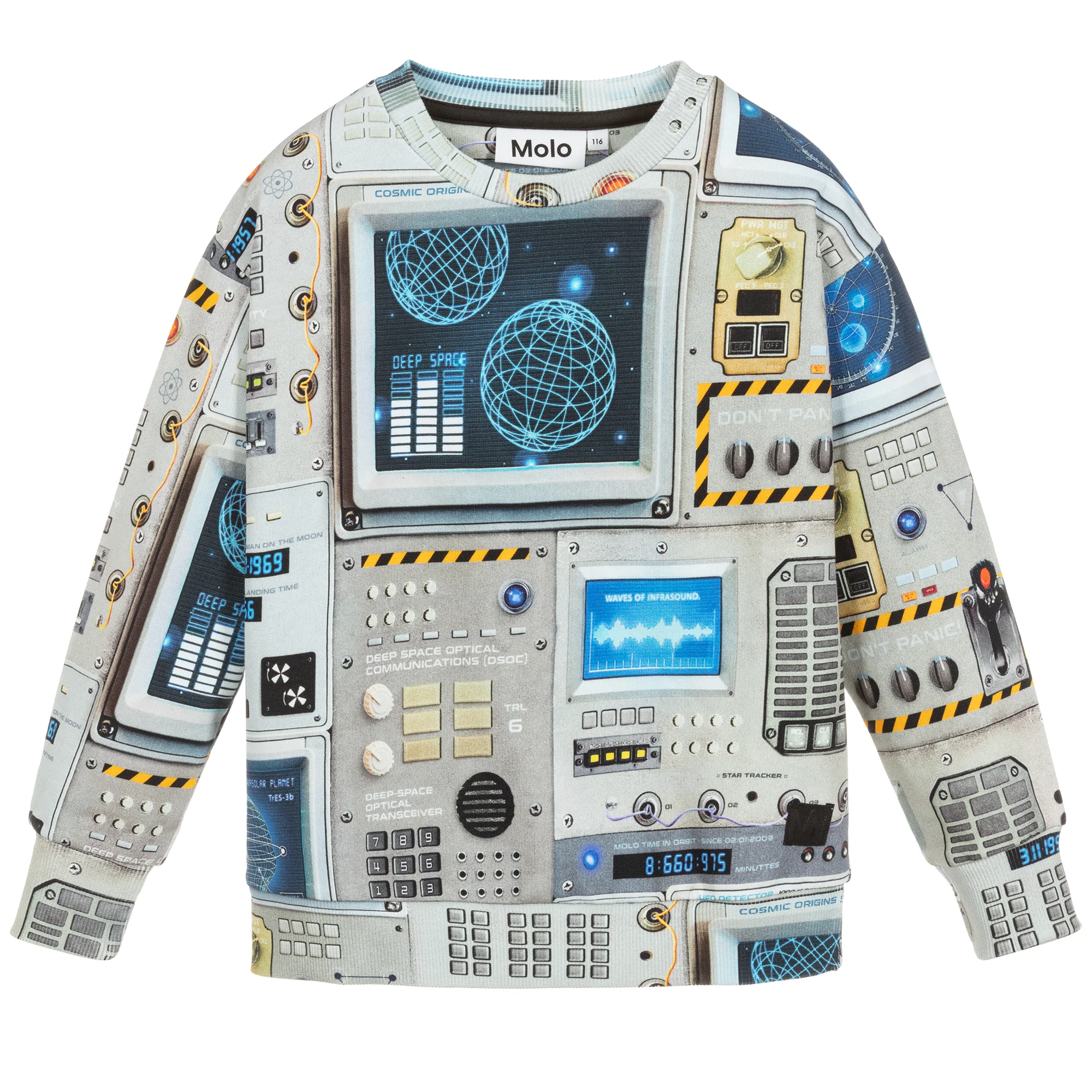 Molo Kids Boy’s Madsim Sweatshirt – Space Navigation