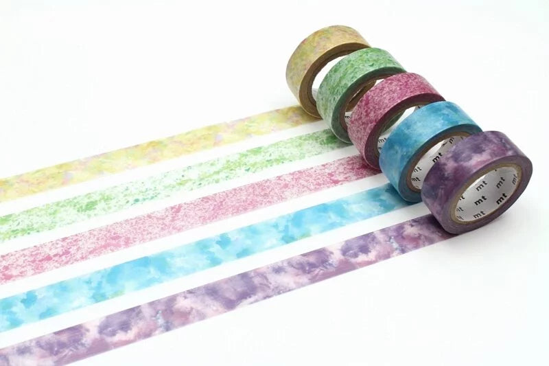 mt Chigihari Washi Tape – Watercolour Paint Set – 5 x 15mm tapes