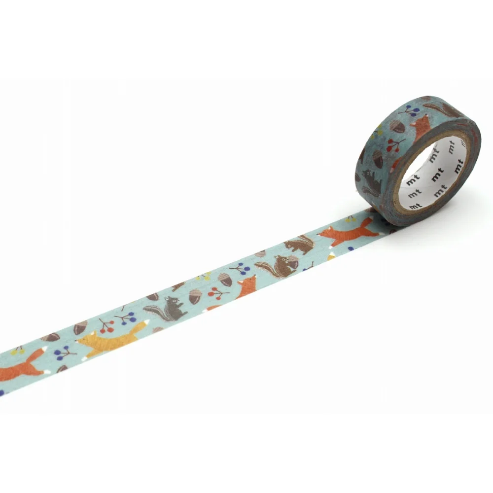mt ex Washi Tape – Embroidery, Fox and Squirrel – 15mm