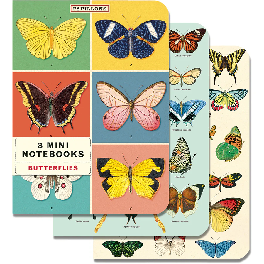 Cavallini Mini Notebooks – Butterflies – 96 pages 4″ x 5.5″ (10 cm x 14 cm)