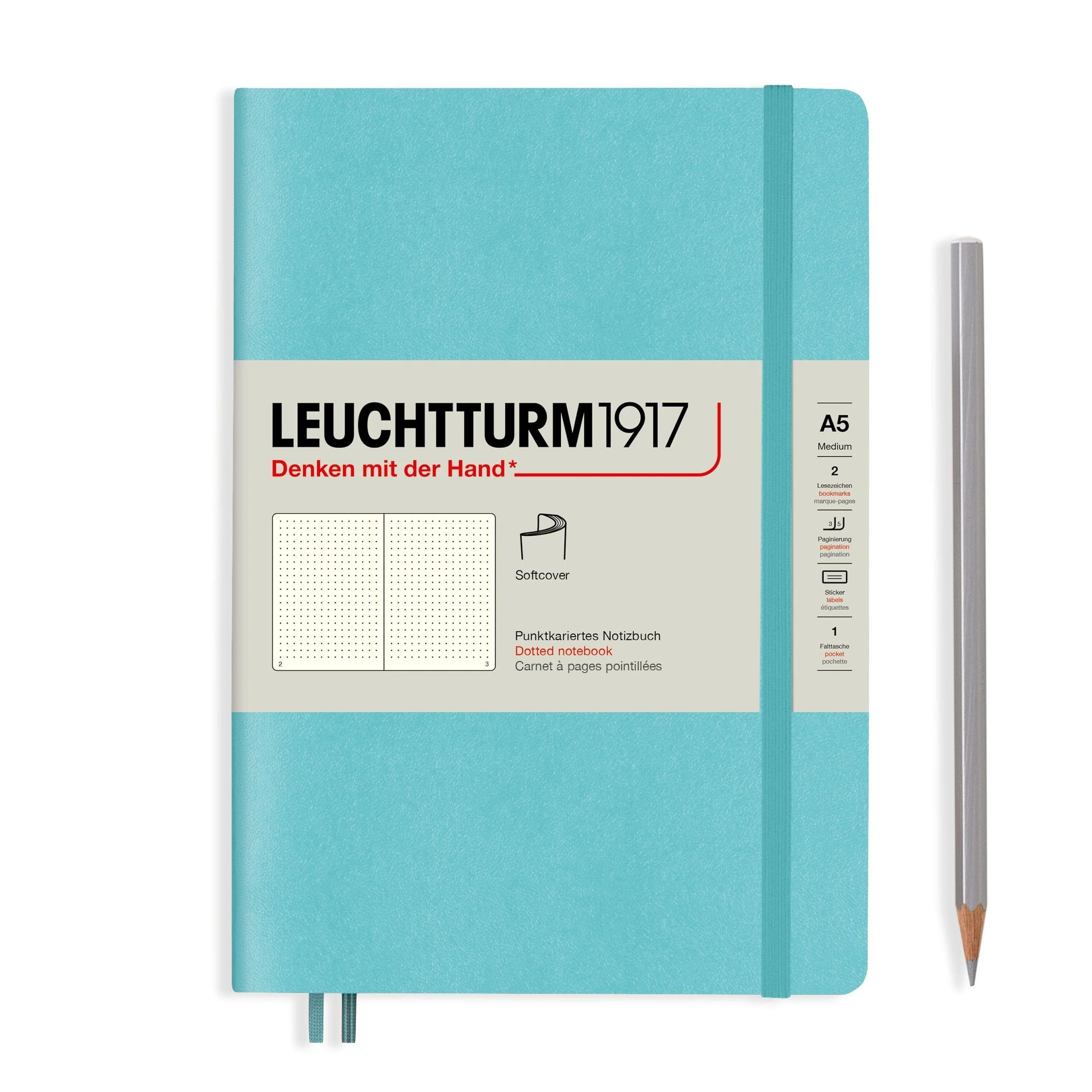Leuchtturm 1917 Softcover A5 Notebook – Aquamarine