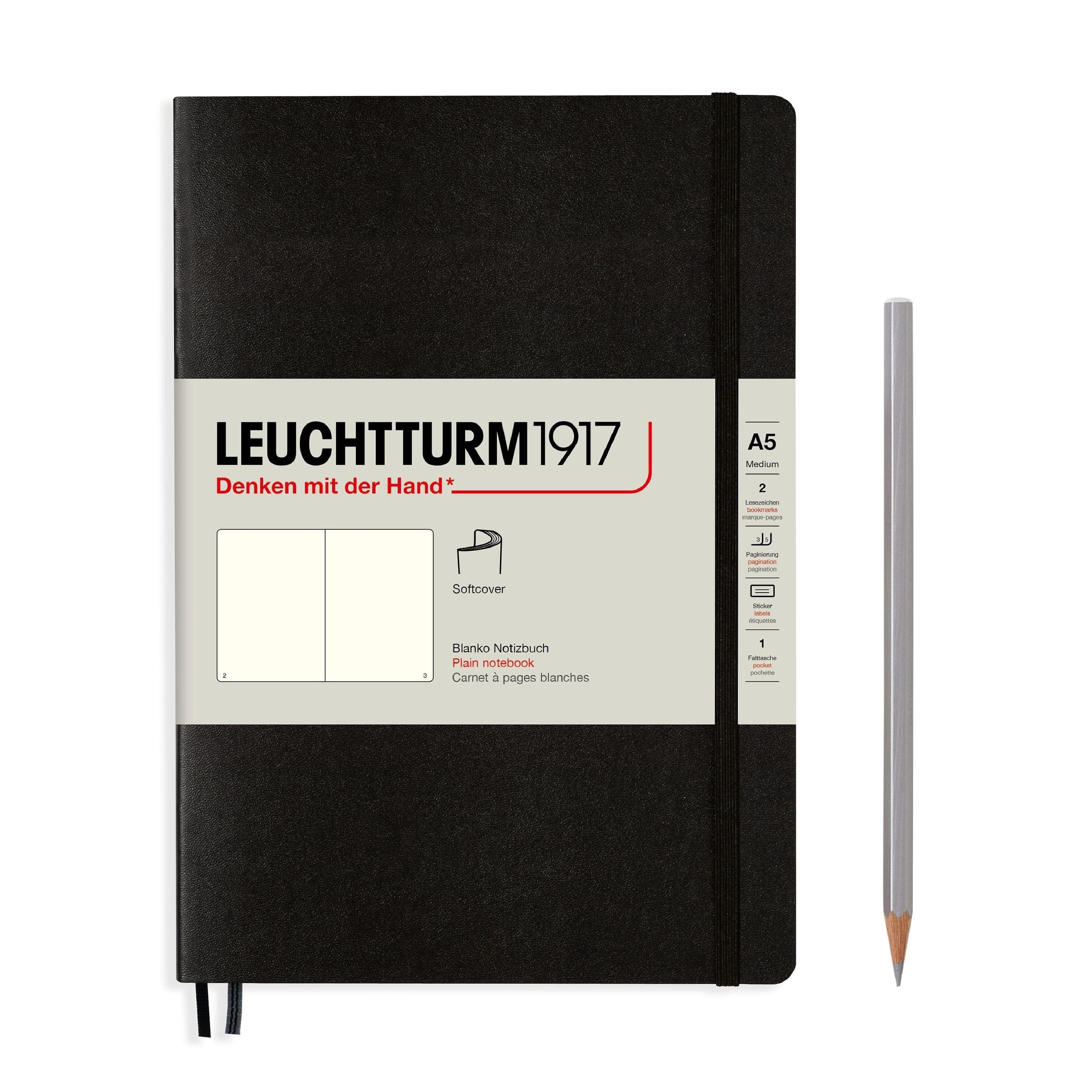 Leuchtturm 1917 Softcover A5 Notebook – Black
