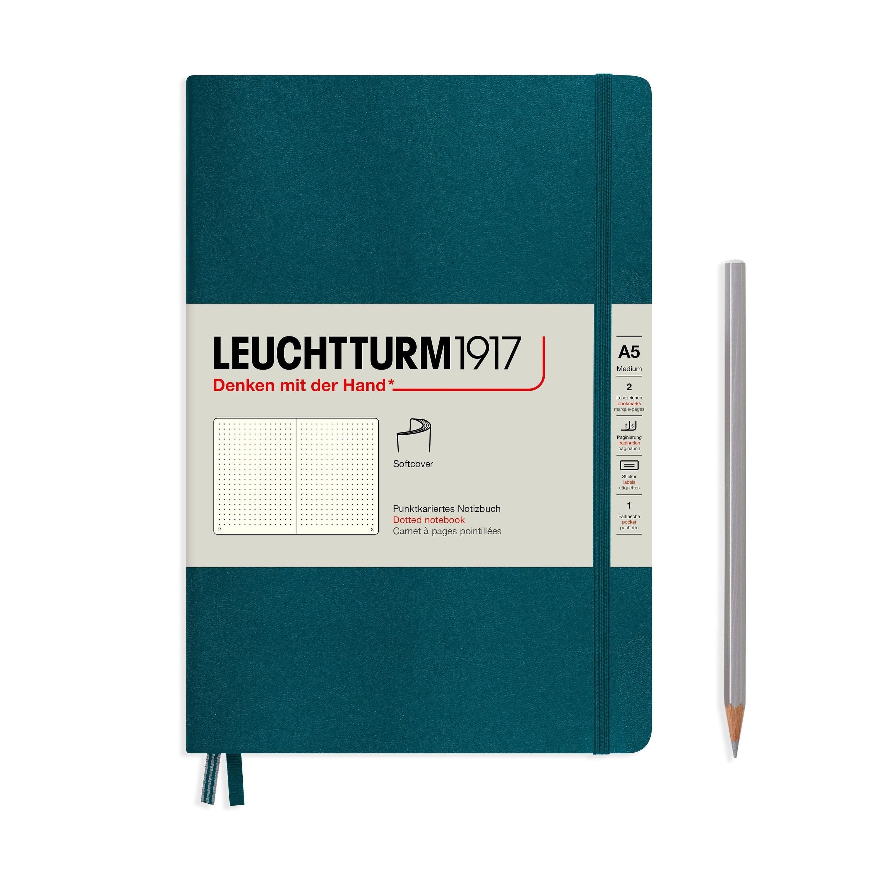 Leuchtturm 1917 Softcover A5 Notebook – Pacific Green