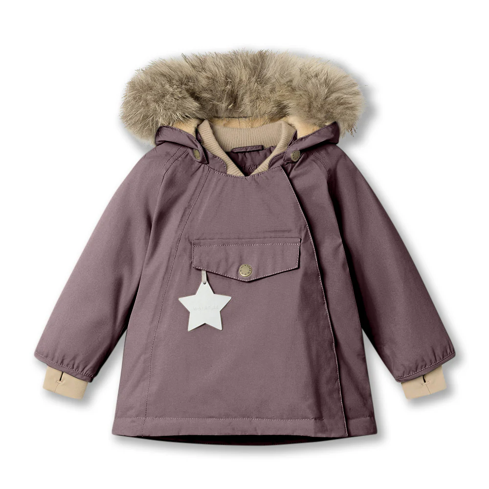 MINI A TURE Kids WANG Winter Jacket w/ Fur Hat – Peppercorn Plum