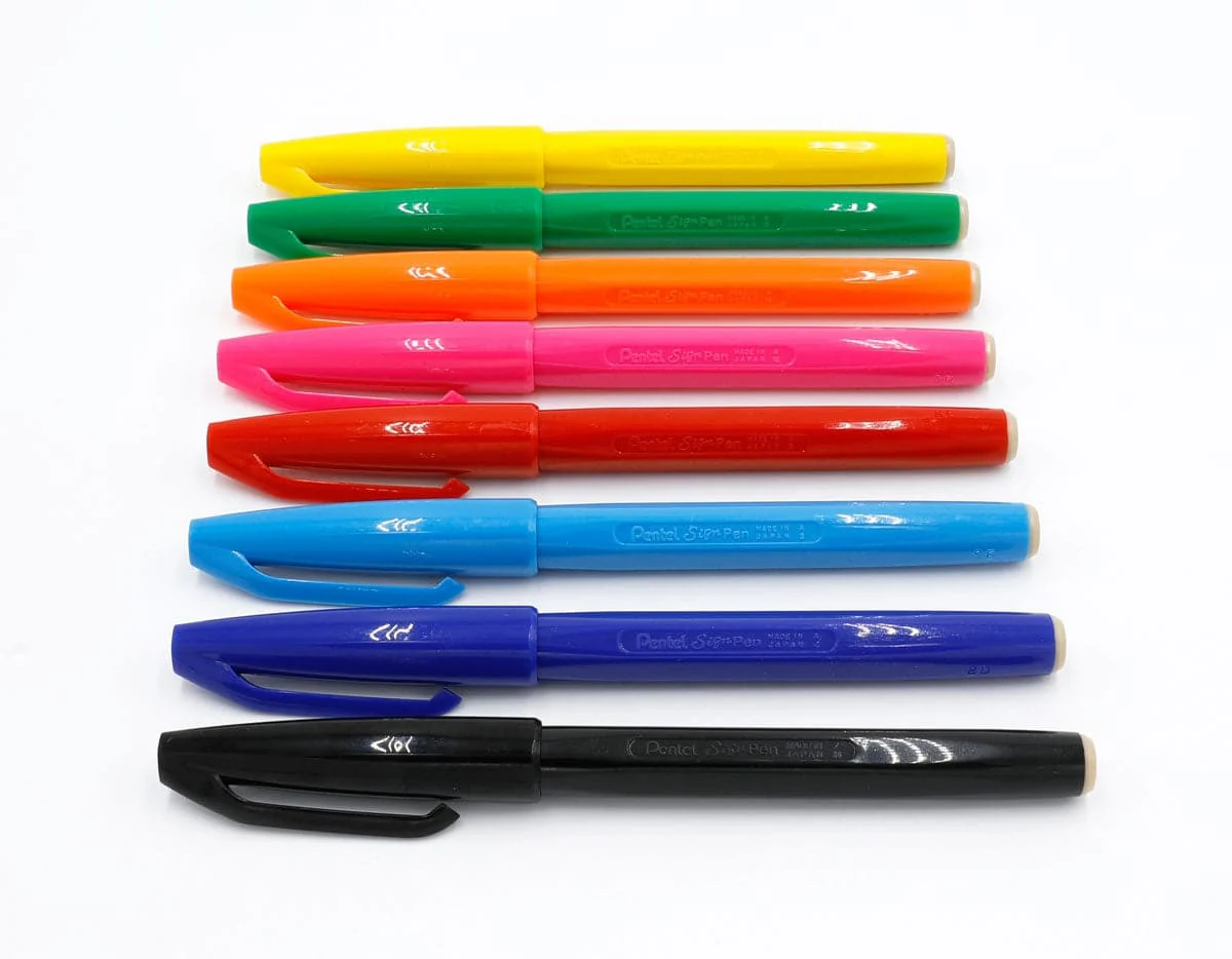 Pentel Sign Pen 8 Colour Pack
