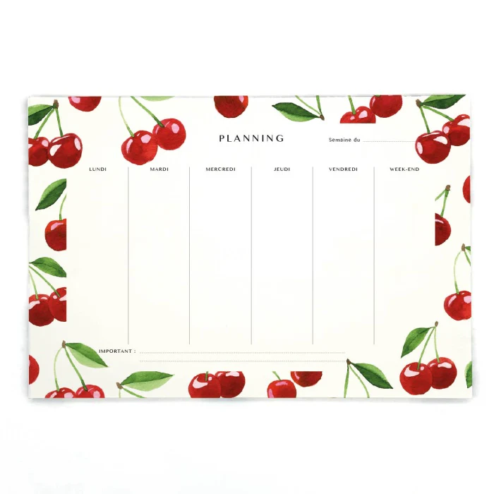 Quartier Libre Papier Free Quarter Planner Pad – Cherry