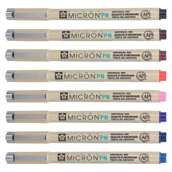 Sakura Pigma Micron PN, Set of 8 – Assorted Colours