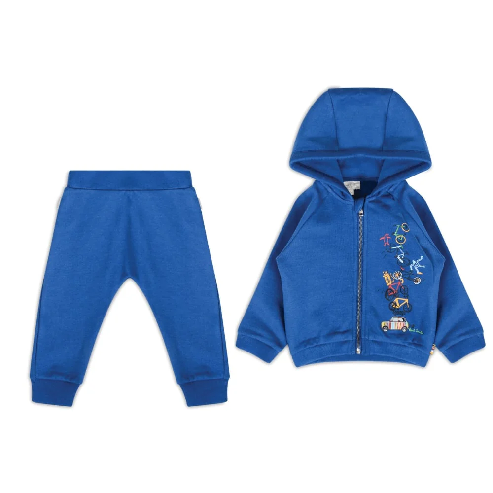 Paul Smith Junior Kids Boys “Zebra” Car with Bikes Hoodie+Pants Set