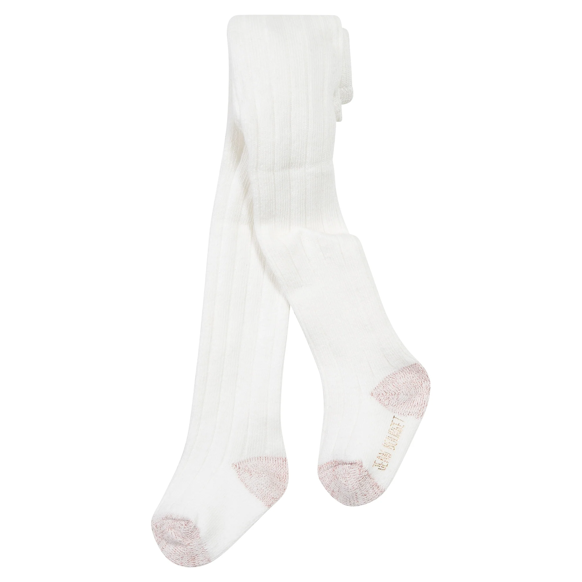 Jean Bourget Kids Girl Lurex Maroon Tights in White