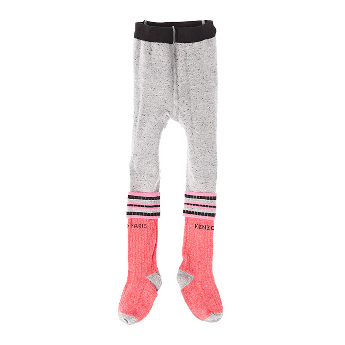 Kenzo Kids Pink Grey Tights – Speckled Grey