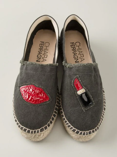 Chiara Ferragni Women’s Lipstick Makeup Espadrilles Flats