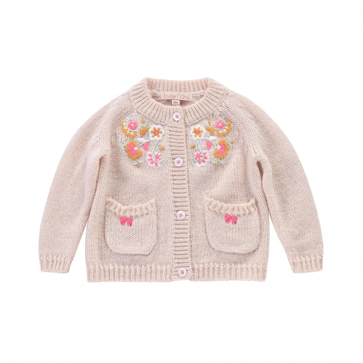 Louise Misha Kids Girl’s Gilet Velika Sweaters in Cream